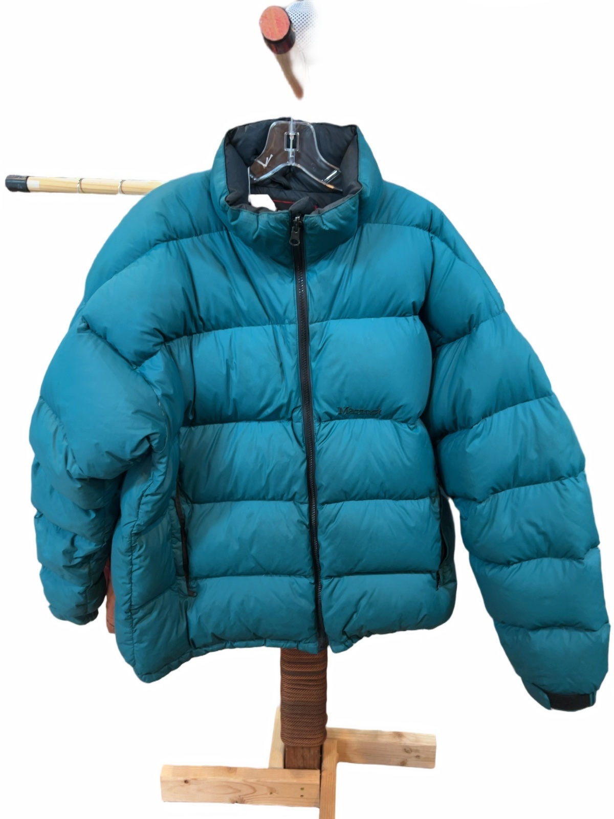 Marmot Vintage Puffer Goose Down Jacket Teal L - image 1