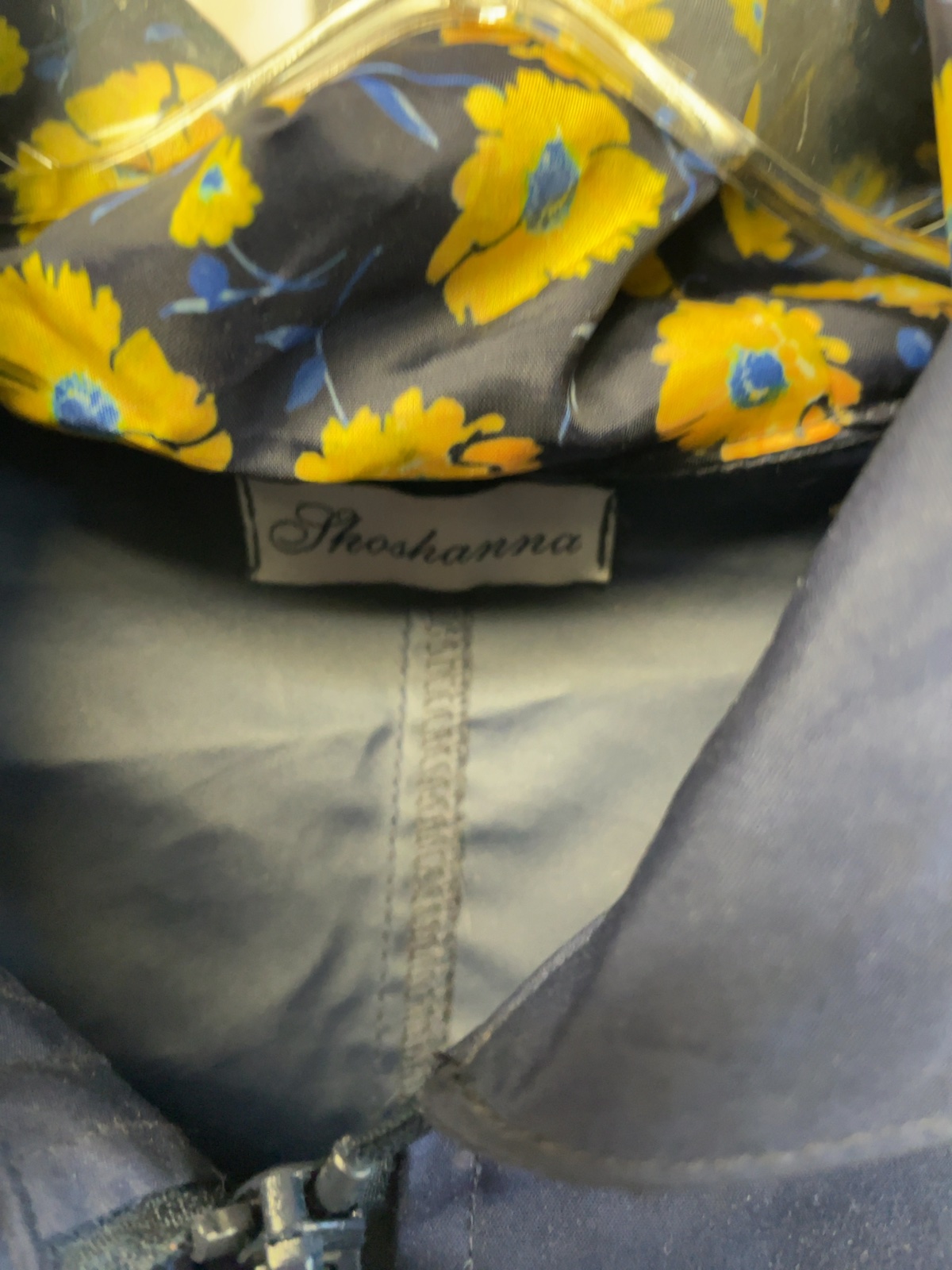 Shoshanna Floral Lined Hooded Rain Jacket Size M