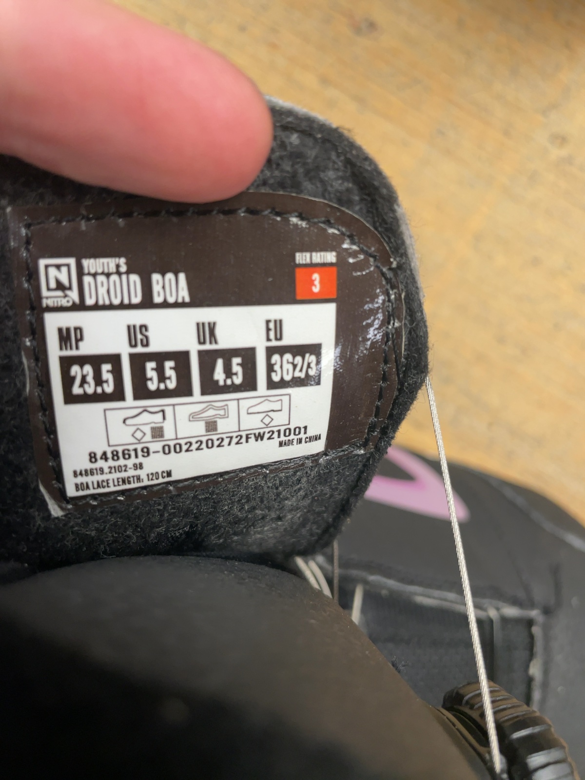 Nitro Droid BOA Youth 5.5 US Snowboard Boots