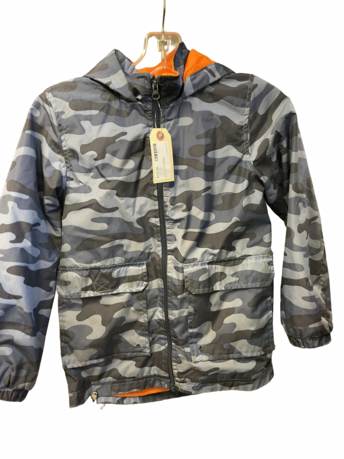 Carter's Blue Camo Fleece-Lined Hooded Winter Jacket Size 8 - image 1