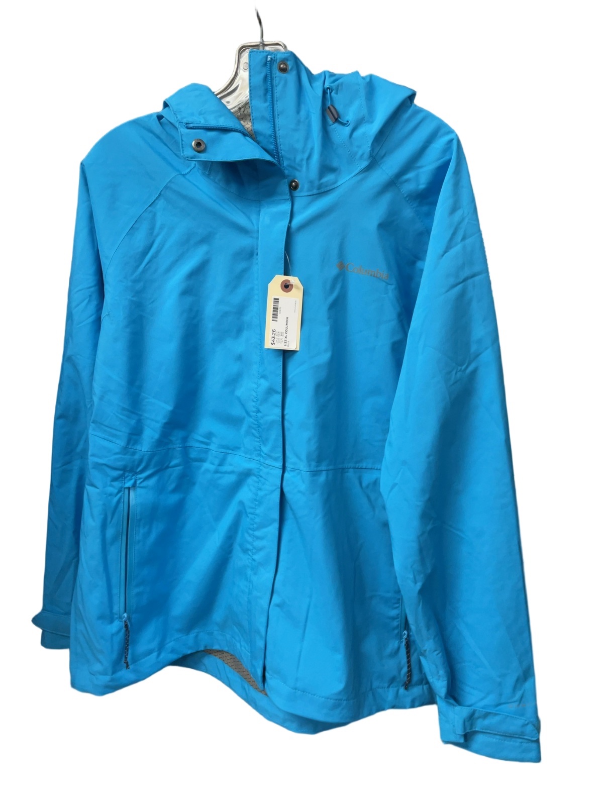 Columbia Hooded Rain Jacket XL Blue