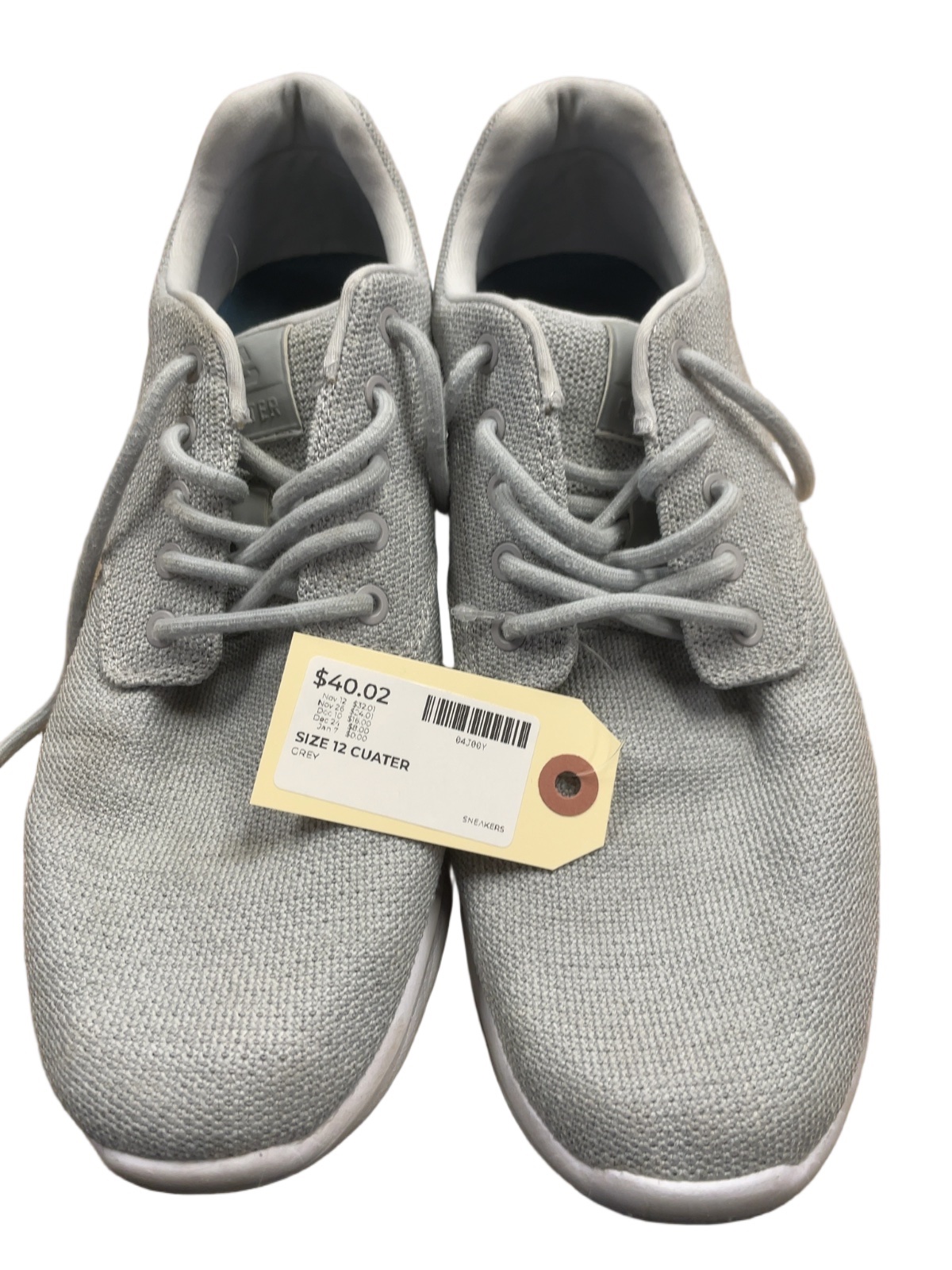 Cuater 4MT111 Size 12 Grey Knit Sneakers