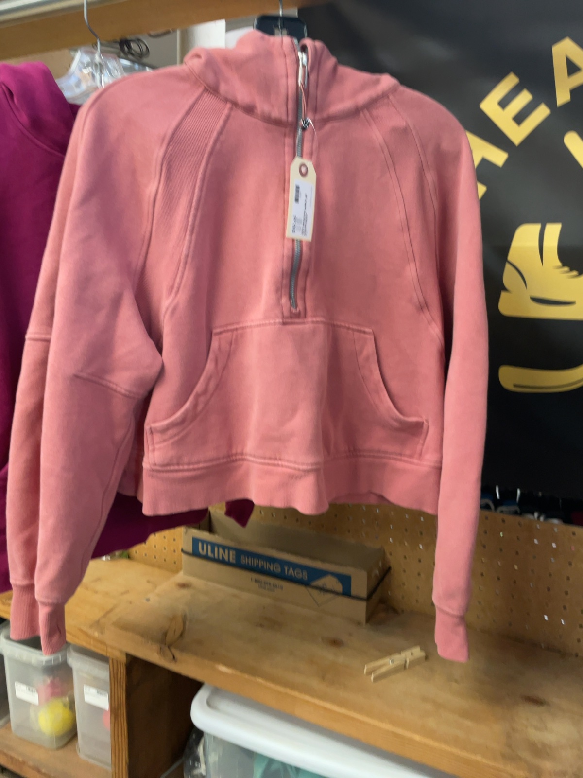 Lululemon Scuba Oversized Half-Zip Hoodie Size M/L Pink Quarterzip - image 1