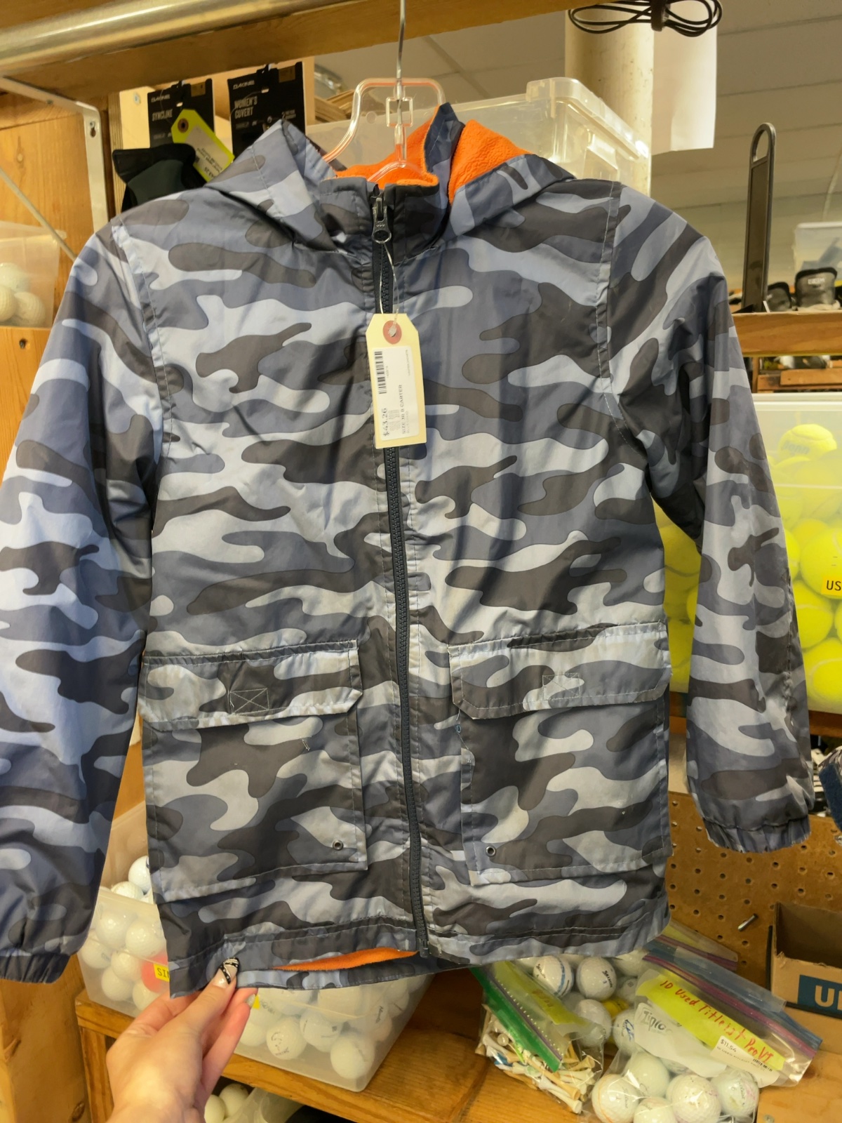 Carter's Blue Camo Fleece-Lined Hooded Winter Jacket Size 8