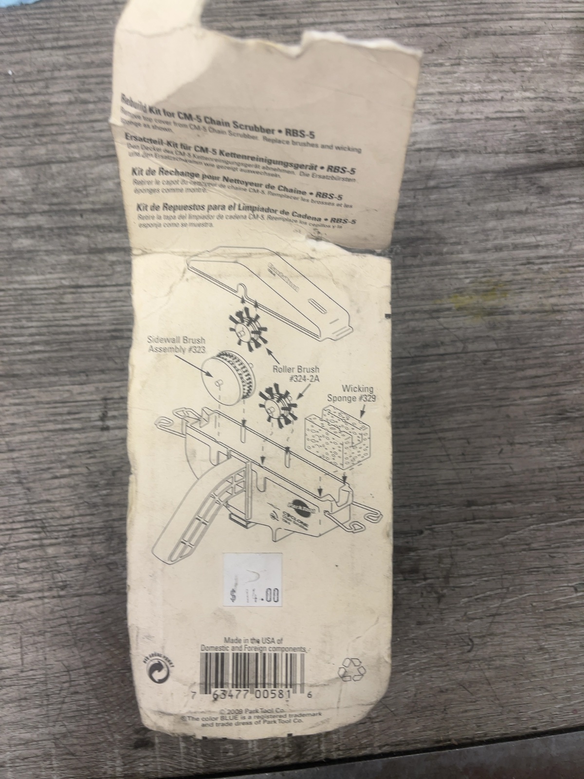 Park Tool RBS-5 CM-5 Chain Scrubber Rebuild Kit