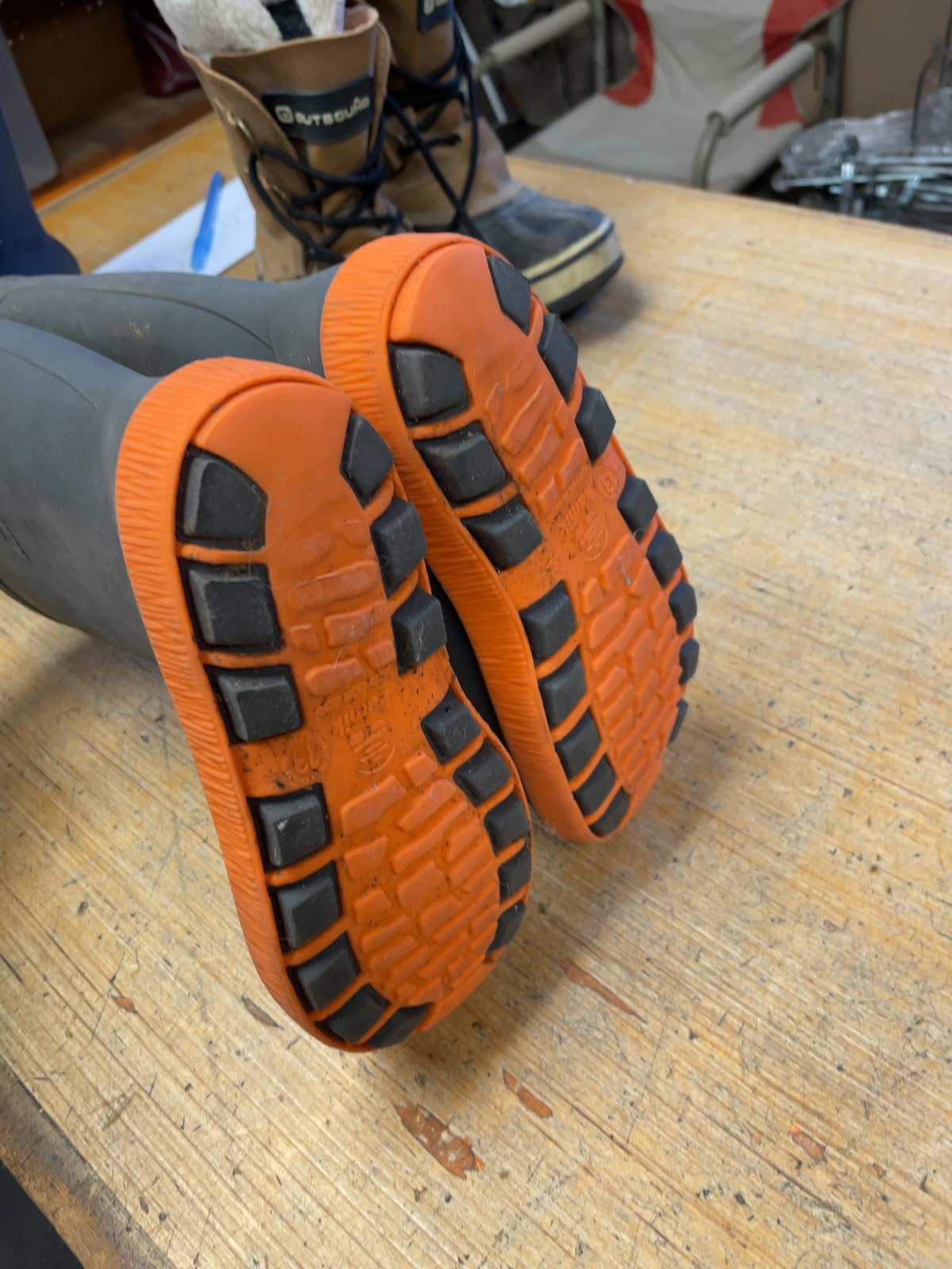 Kamik Rain Boots Size 13C Grey/Orange