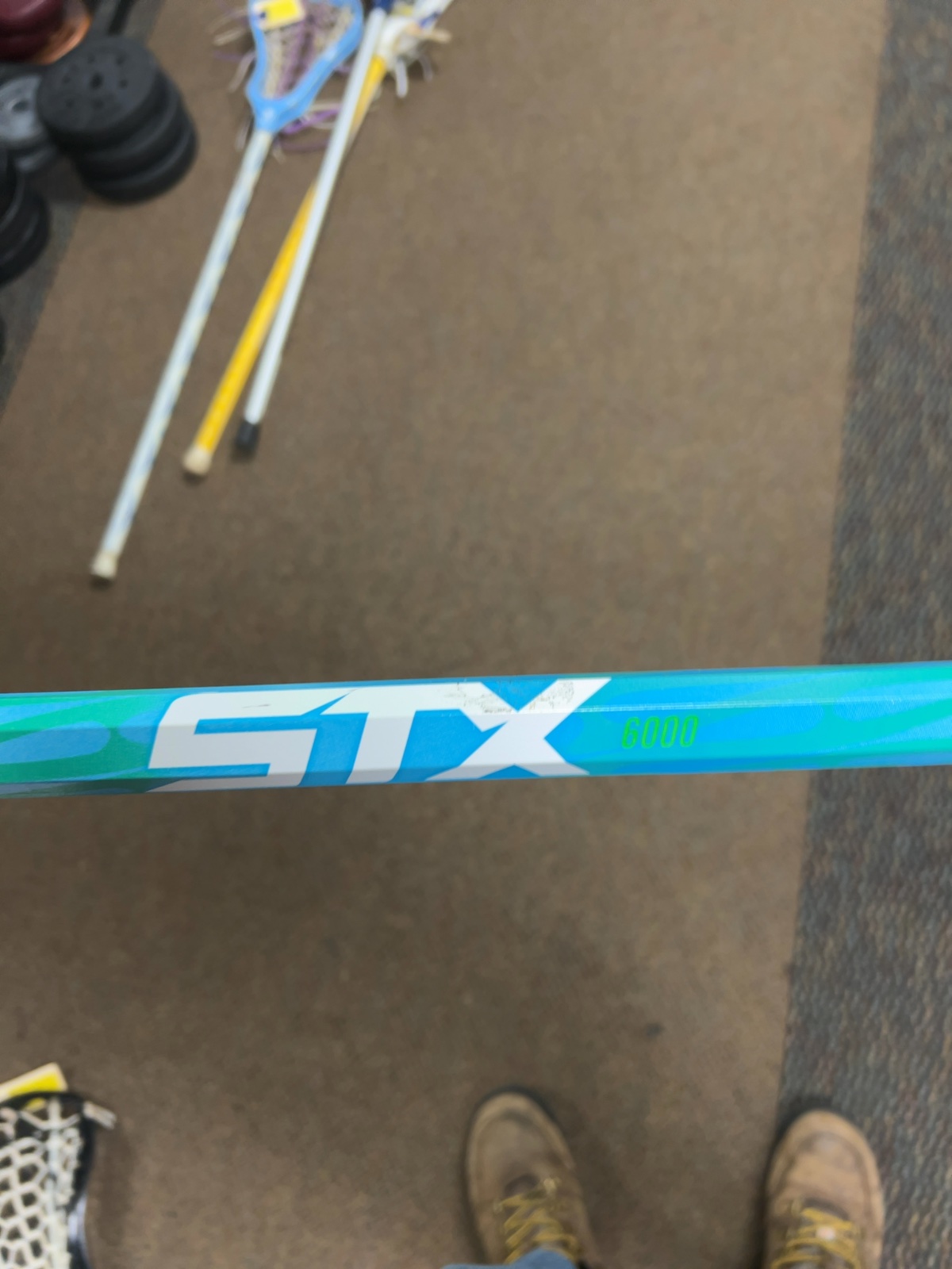 STX 6000 Women's Complete Lacrosse Stick Teal/Green 31.5 in Good