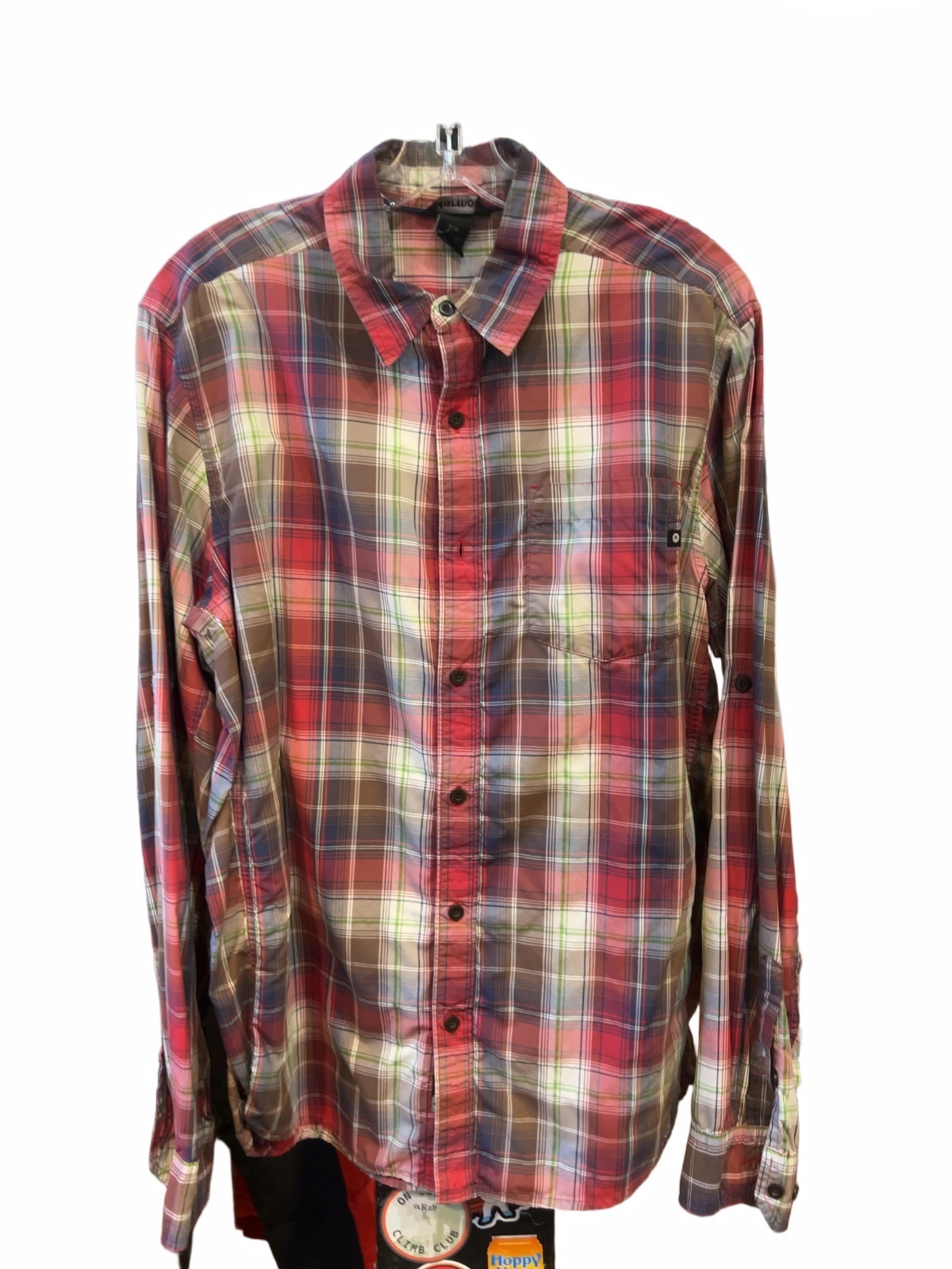 Marmot Plaid Long-Sleeve Flannel Button-Up Shirt - Good - M - image 1