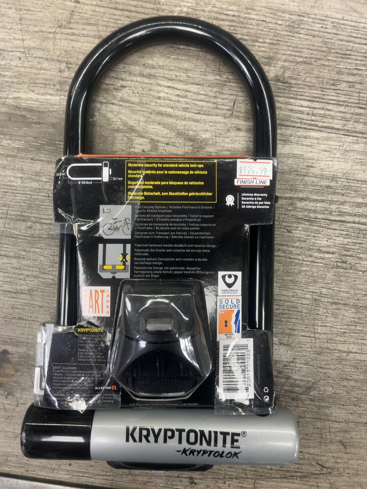 Kryptonite KryptoLok STD Bicycle U-Lock Black/Silver New