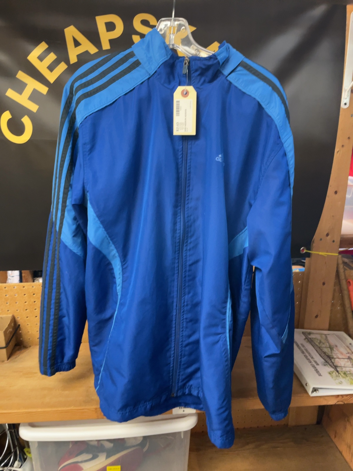 adidas Full Zip Windbreaker Jacket Size M Blue