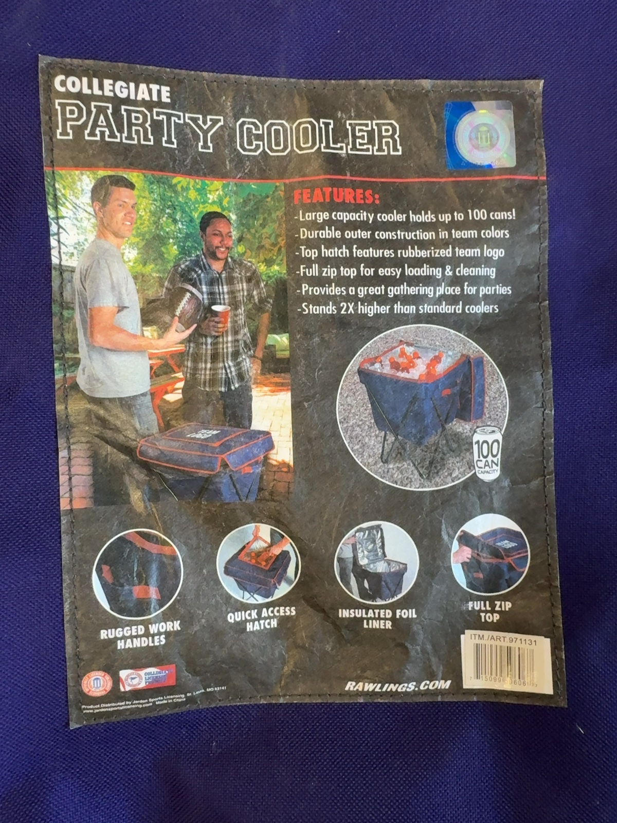 Rawlings Washington Huskies Collegiate Folding Party Cooler Purple 100 Can