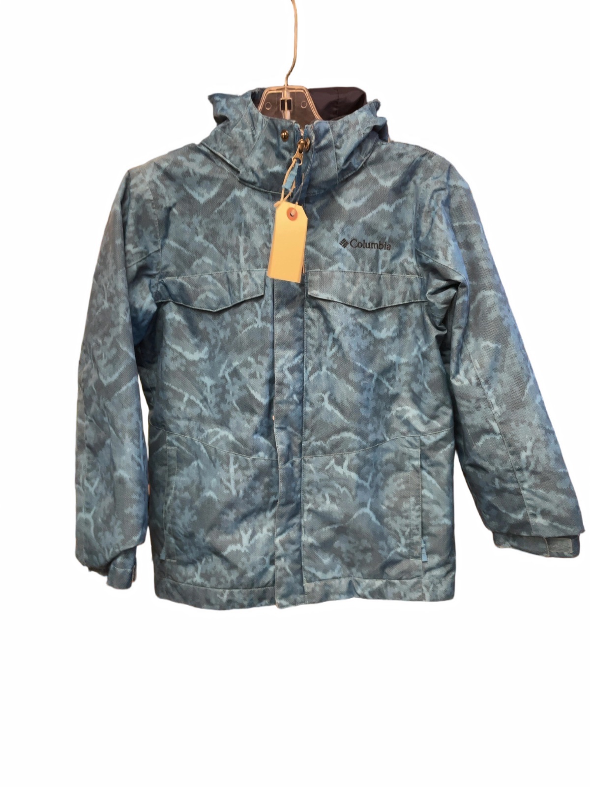 Columbia Interchange Hooded Winter Jacket Size S Blue