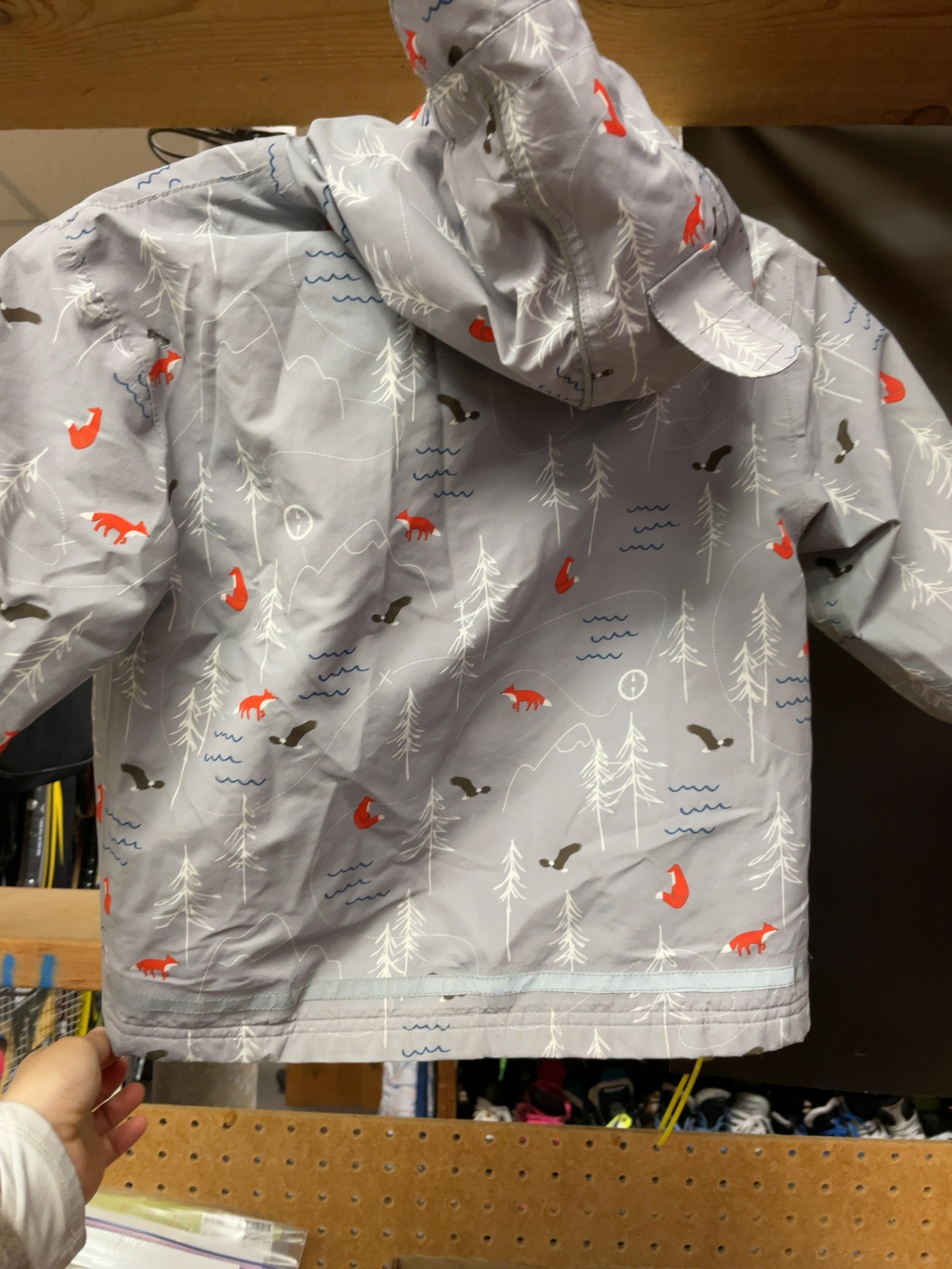 Jan & Jul Size 3T Fox Print Hooded Rain Jacket