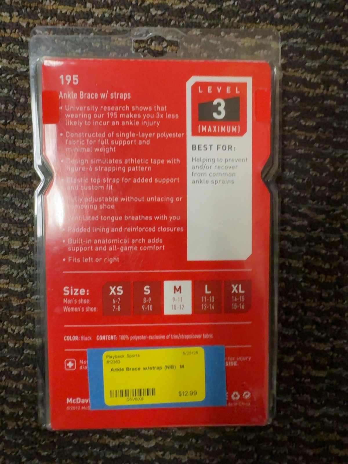 McDavid 195 Ankle Brace w/ Straps New in Box Medium