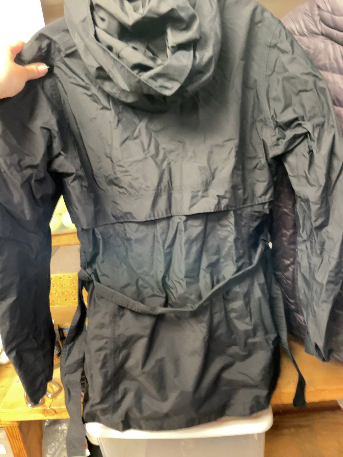 Columbia Omni-Tech Hooded Rain Jacket Size M Black