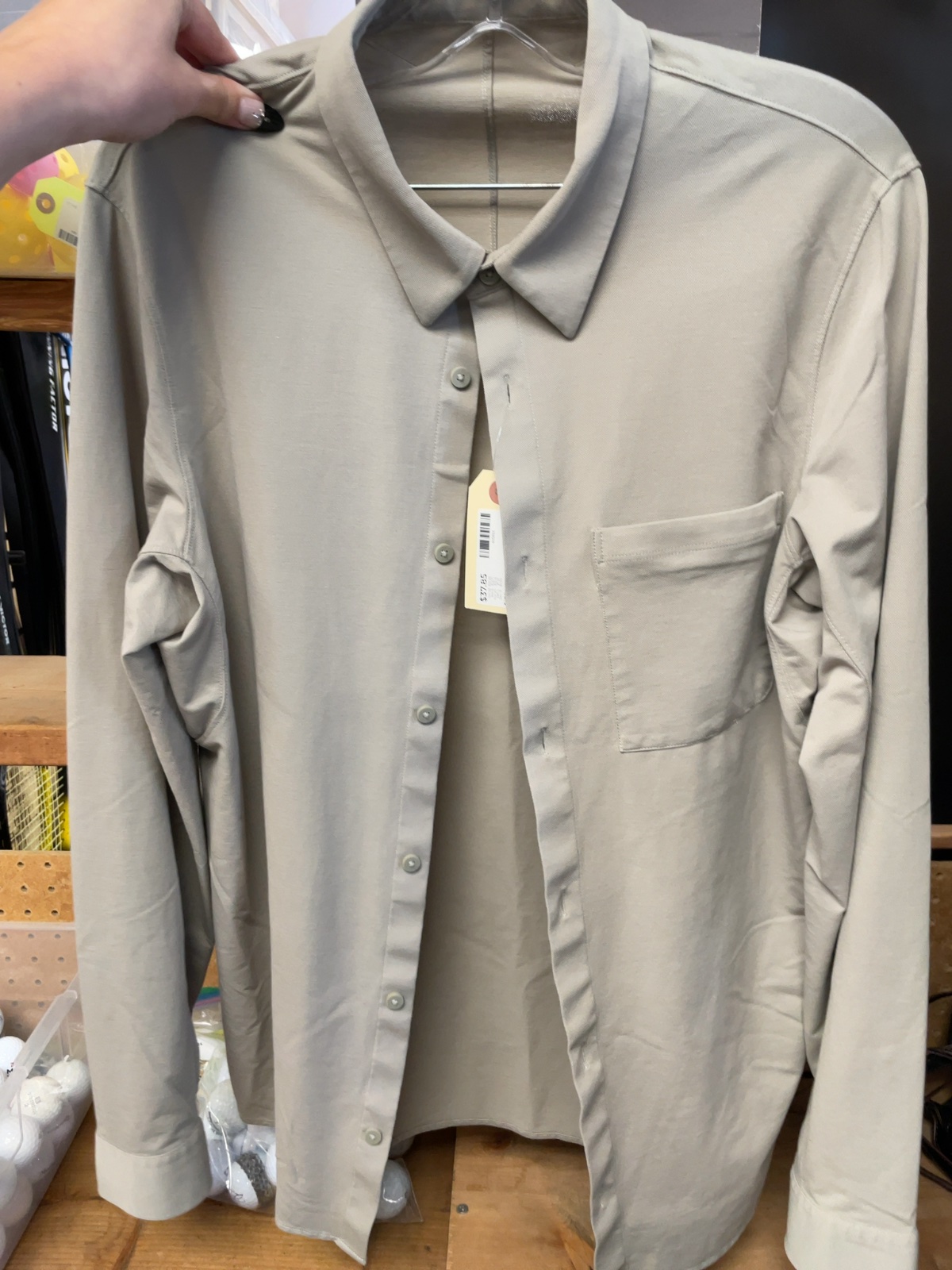 Lululemon Button Up Shirt Size M Beige