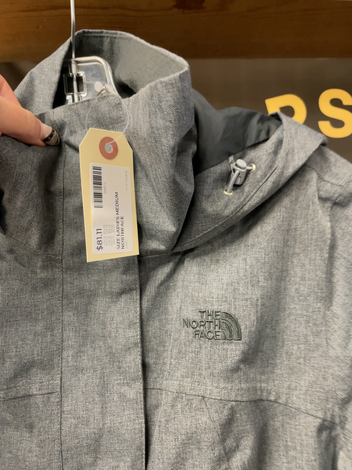 The North Face Hooded Rain Jacket Women's M Grey