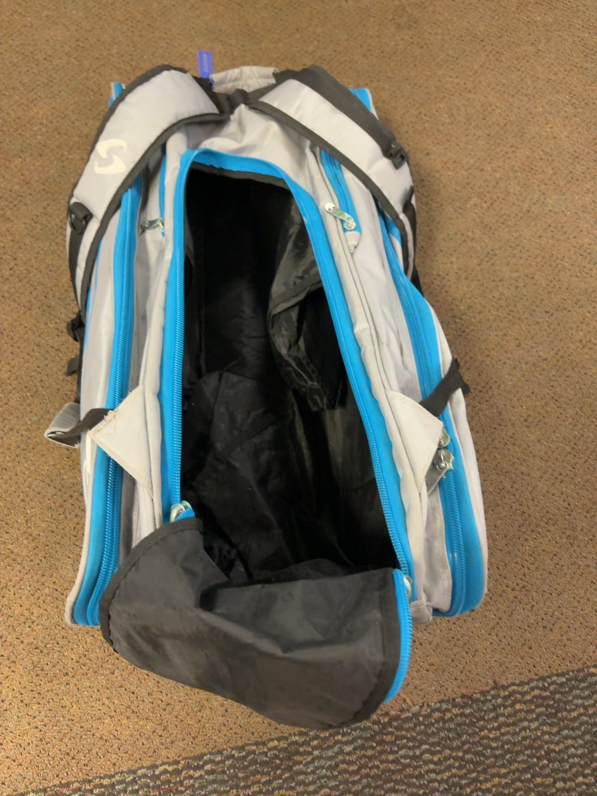 Gearbox Racquetball Tennis Bag Backpack Grey/Teal Good