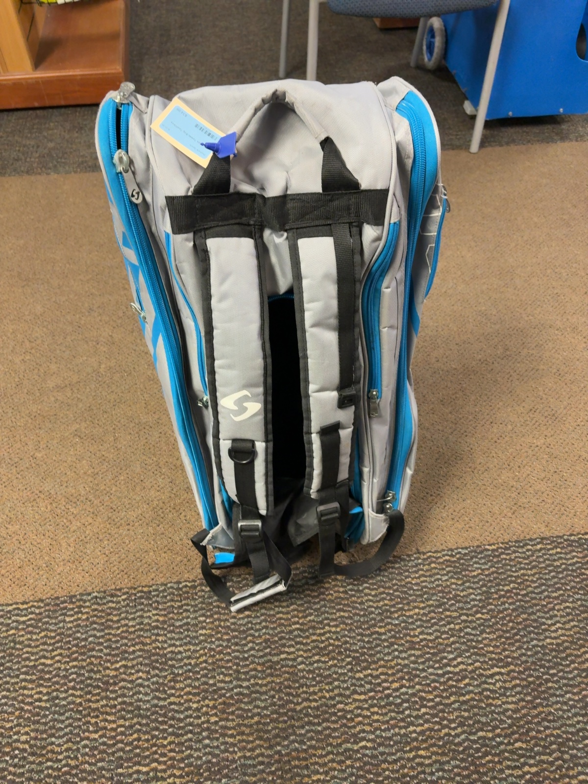 Gearbox Racquetball Tennis Bag Backpack Grey/Teal Good