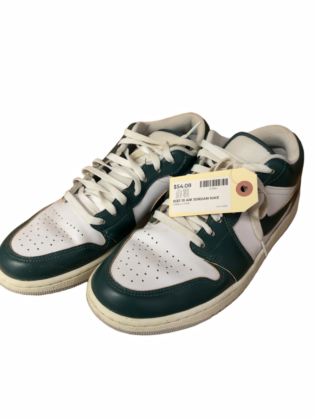 Nike Air Jordan 1 Low Size 10 US Green/White - image 1
