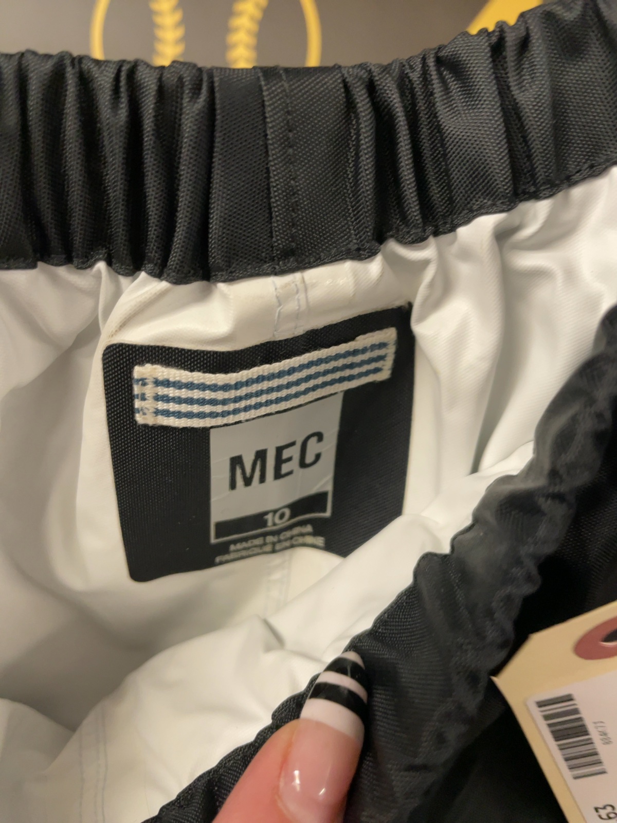 MEC Youth Rain Pants Size 10 Black