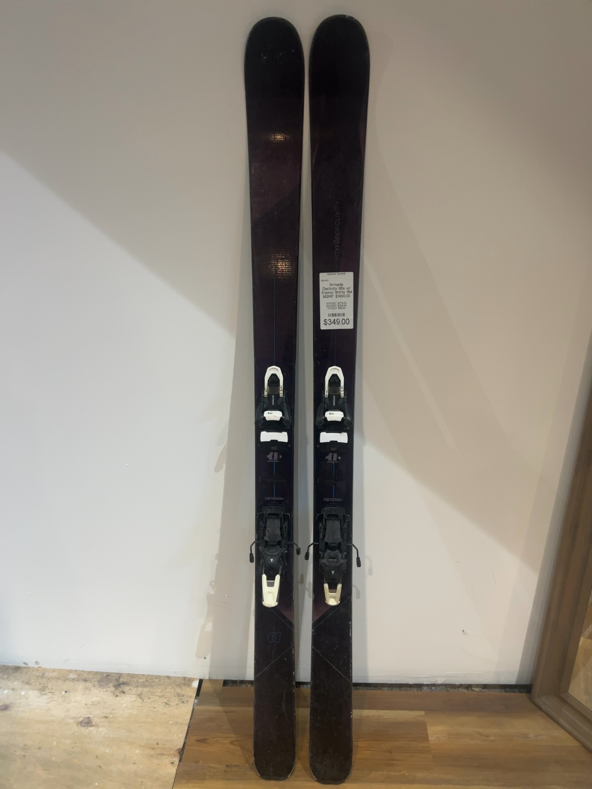Armada Declivity 98 Skis with Atomic Shift Bindings Used 184 cm