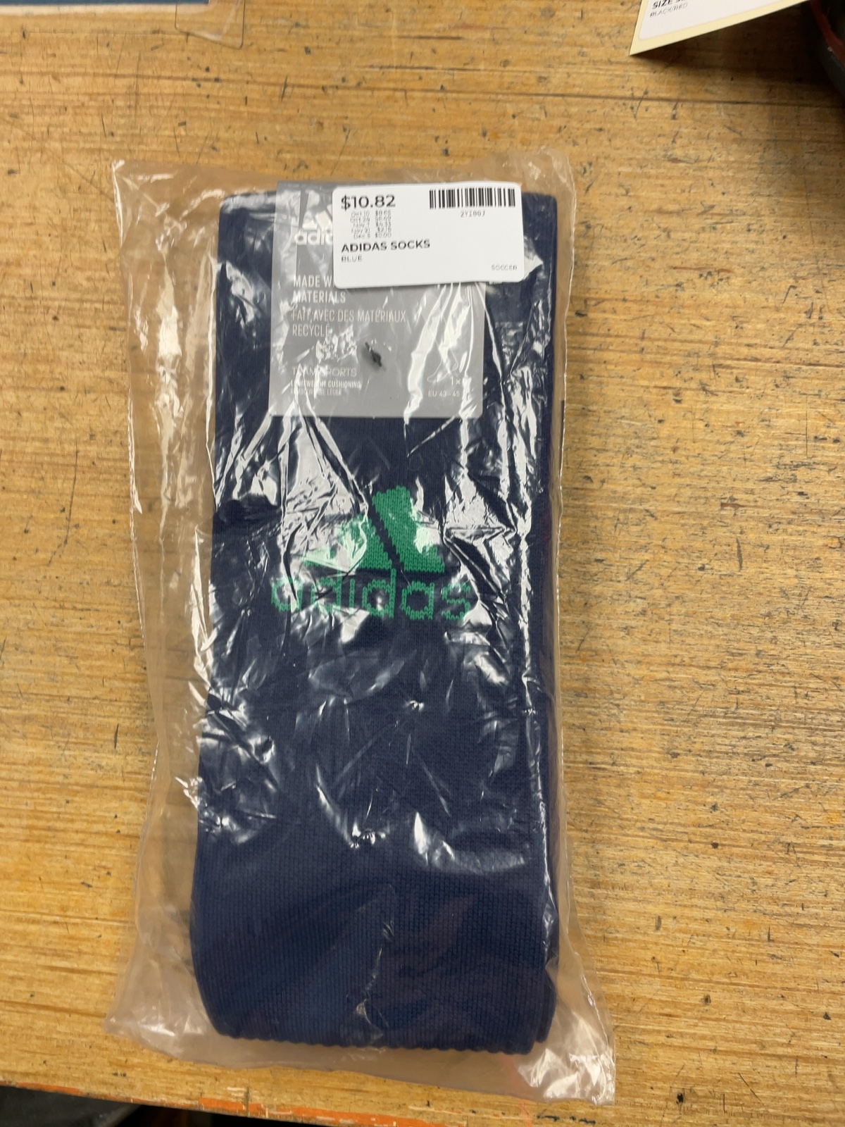Adidas Team Sports Soccer Socks EU 43-45 Blue