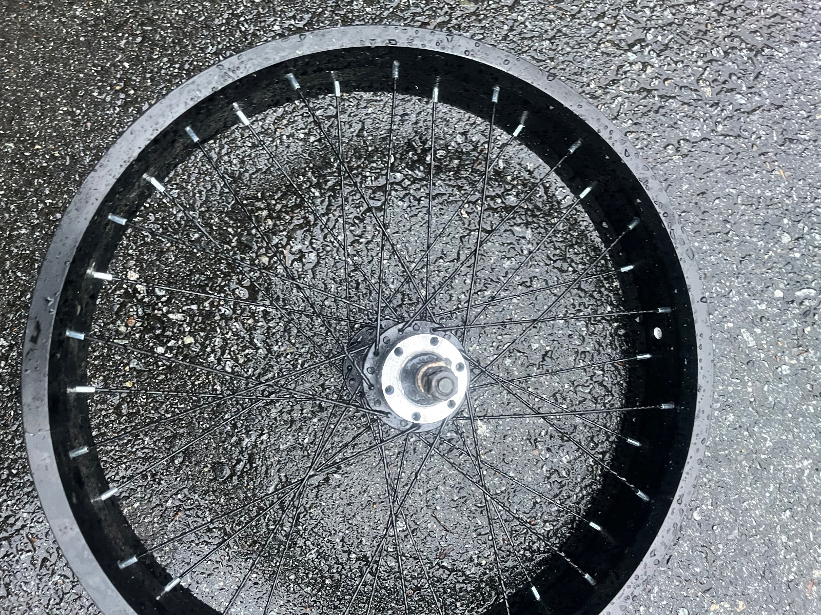 Wide Fat Tire / EBike Rim Wheel Nutted Axle Black Good