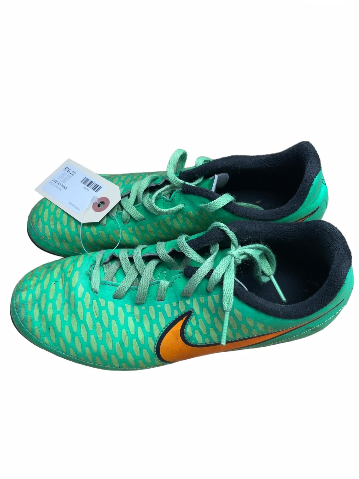 Nike Magista Size 3.5 Soccer Cleats Green Orange - image 1