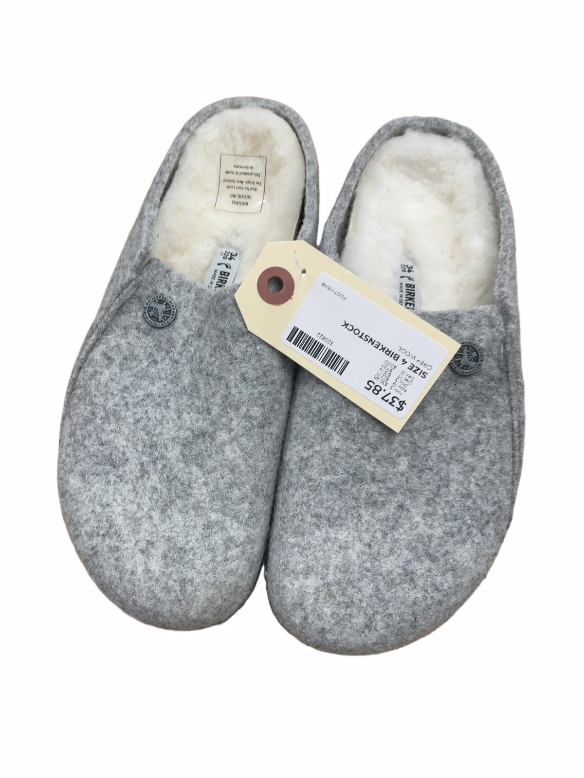 Birkenstock Zermatt Shearling Size 34 EU Grey Wool Clogs - image 1
