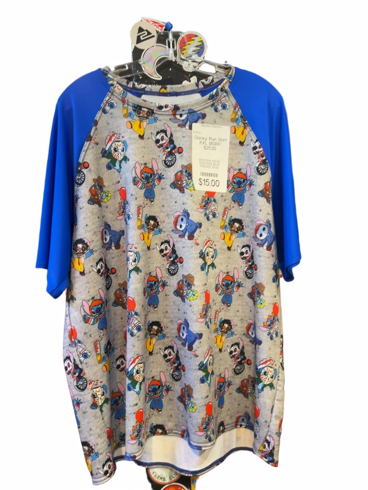 Disney Horror Stitch Halloween Raglan Run Shirt Good XXL - image 1
