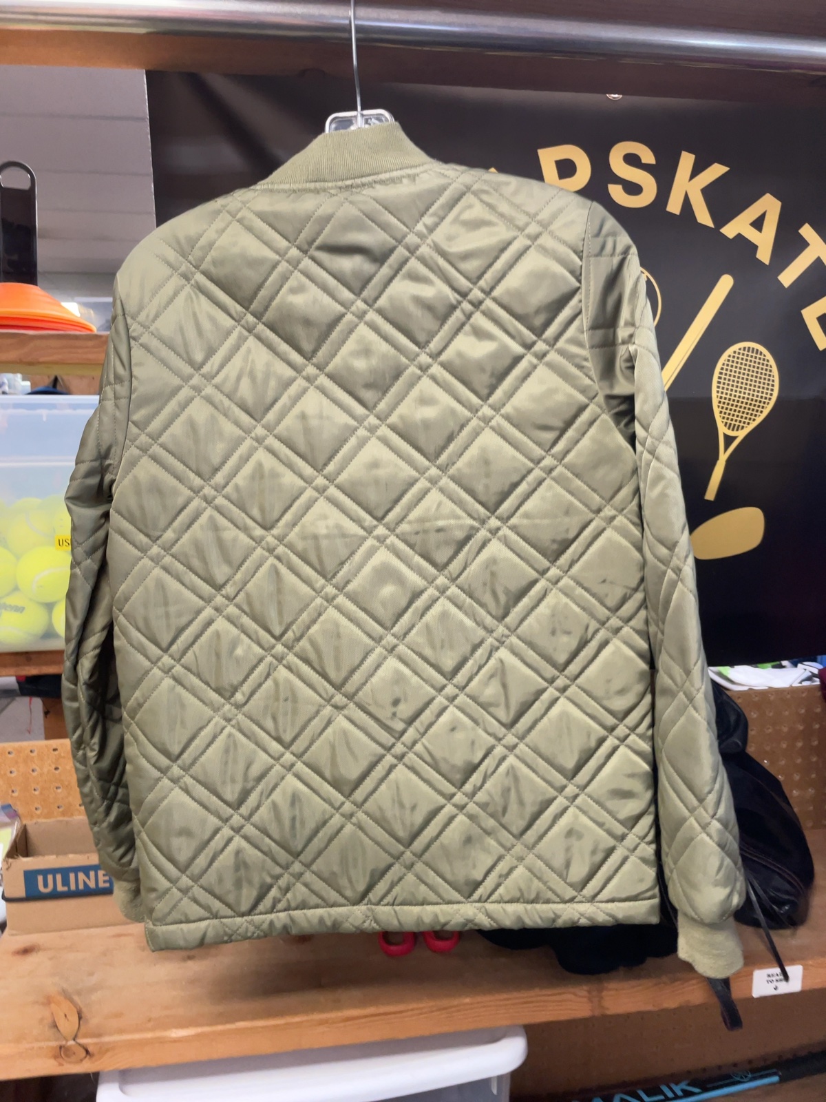 Topman Quilted Bomber Jacket Size XS Green