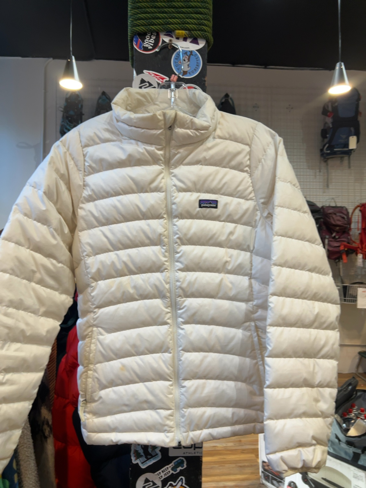 Patagonia Girls Down Sweater Jacket Off White Good XXL (16-18)
