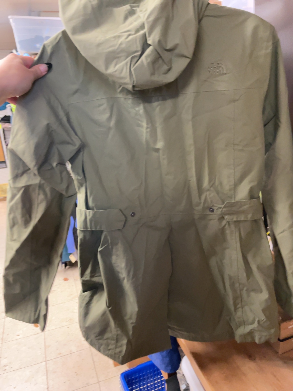 The North Face Hooded Rain Jacket Size M Green