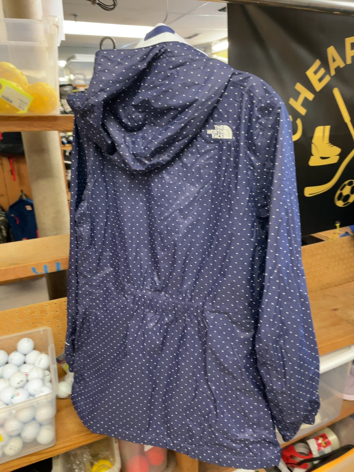 The North Face Women's Size XL Polka Dot Hooded Rain Jacket