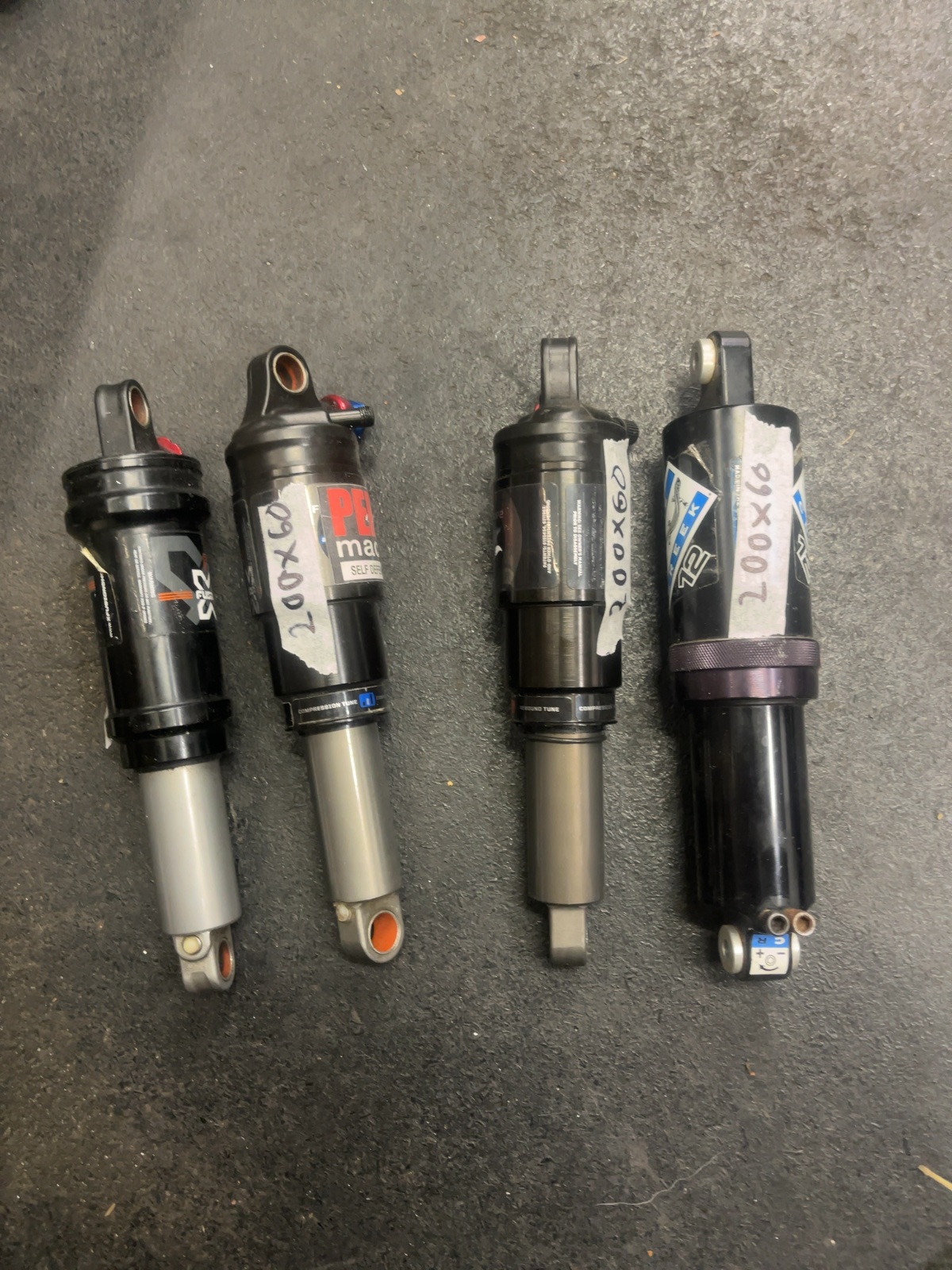 Assorted Mountain Bike Air Rear Shocks Lot of 4 Cane Creek Fox X-Fusion Fair