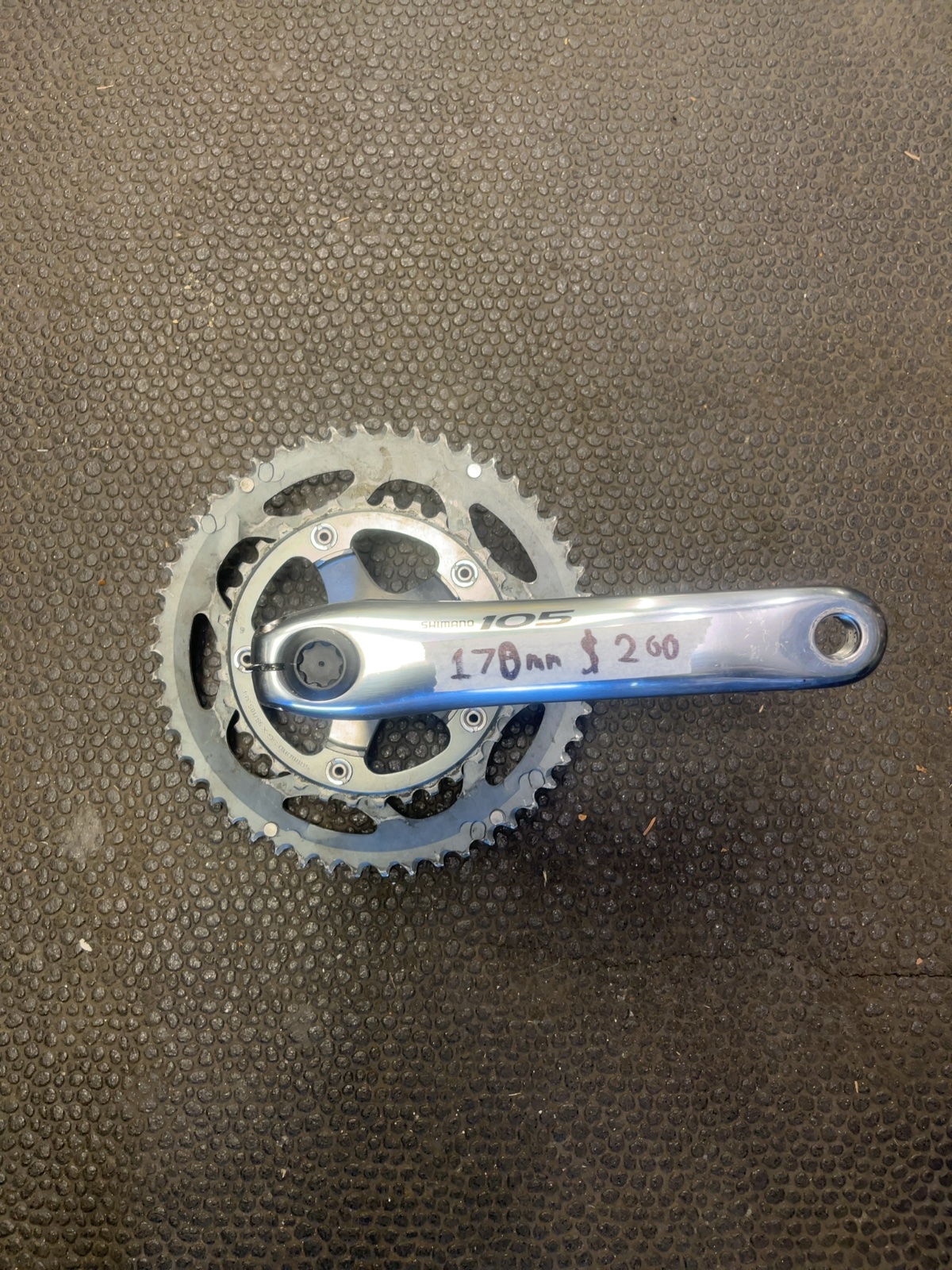 Shimano 105 Crankset 170mm Road Double Silver Good