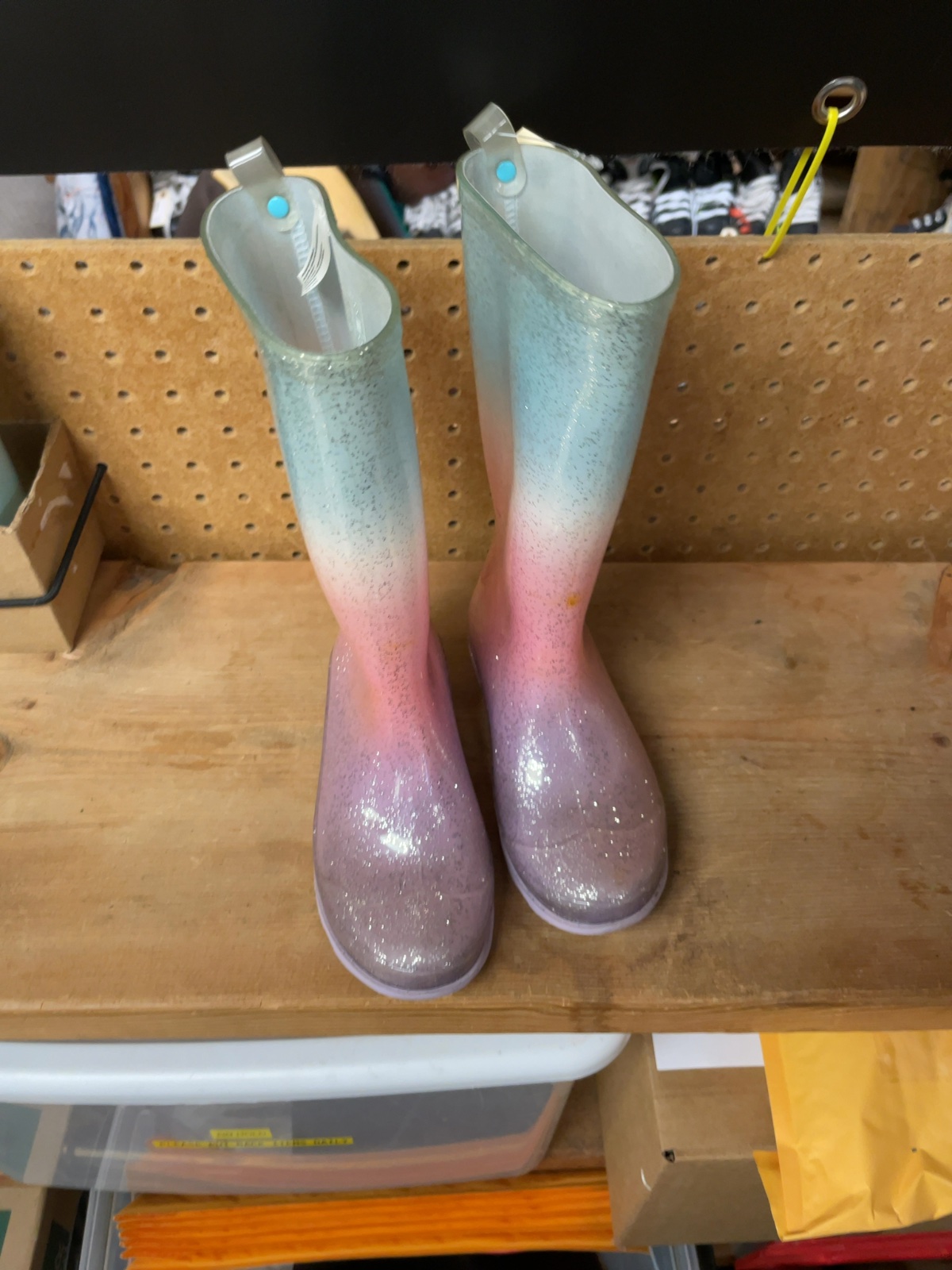 Joe Fresh Rainbow Sparkle Size 13 Rain Boots