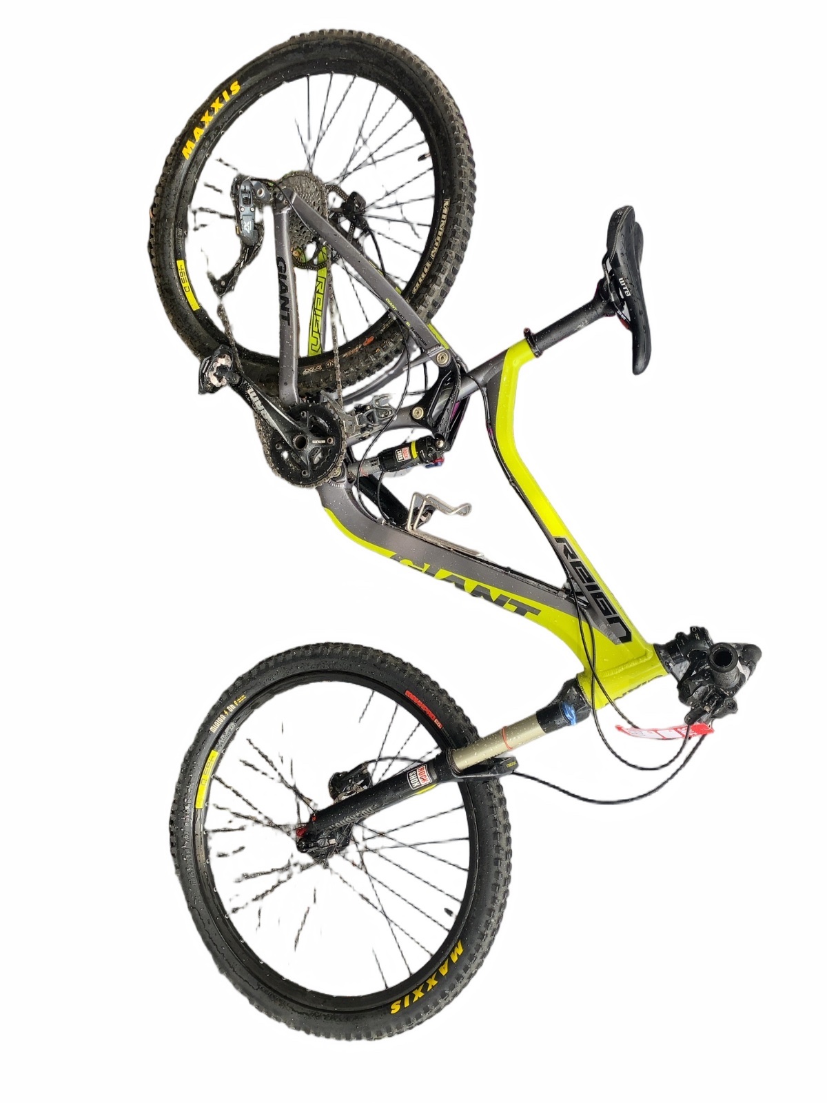 Giant Reign Full Suspension Mountain Bike Yellow/Grey Good - image 1