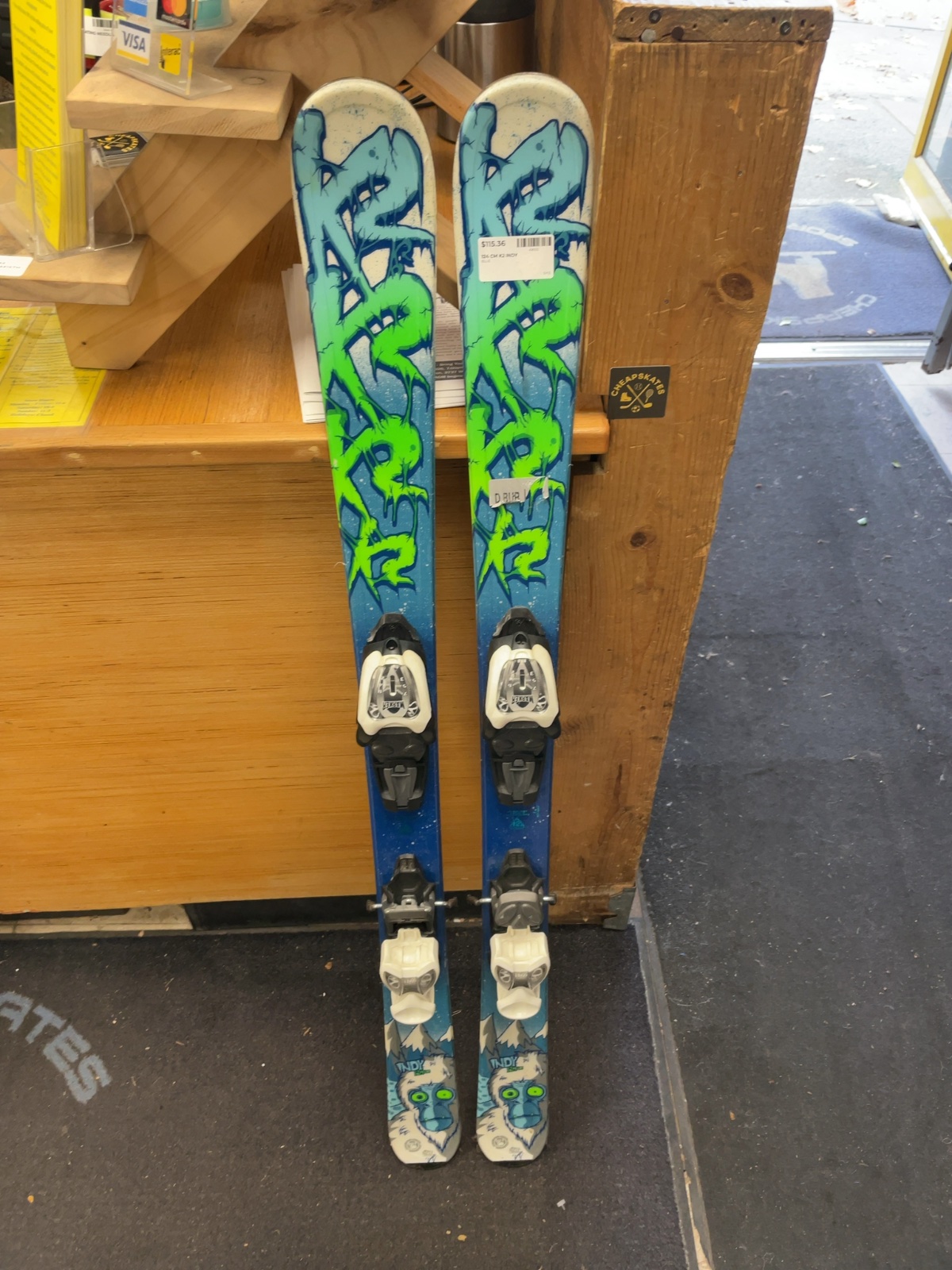 K2 Indy 124cm Downhill Skis with Marker 7.0 Bindings