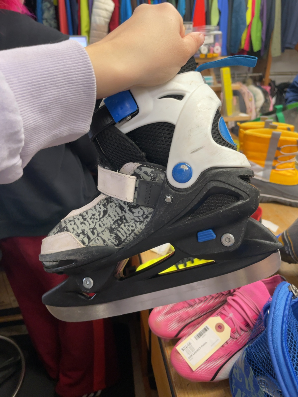 Ultra Wheels Convertible Ice & Inline Skates Size 1-4 With Bag