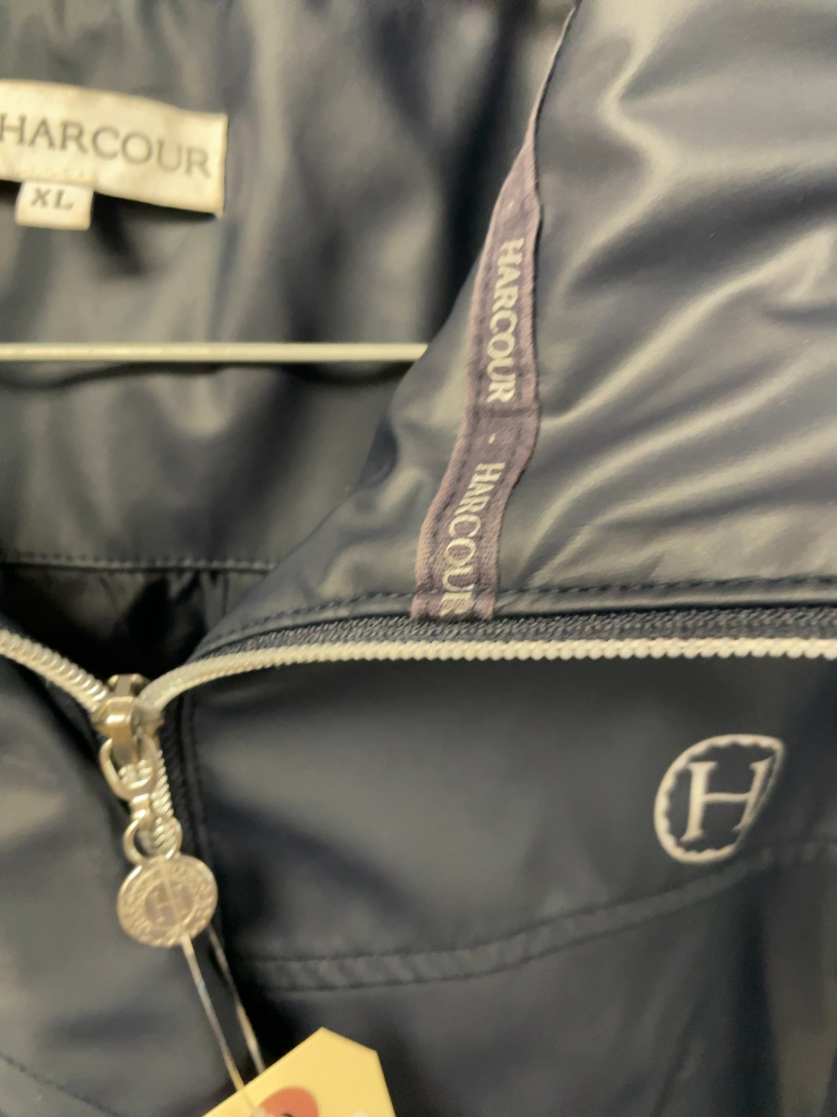 Harcour Hooded Rain Jacket Shell Size XL Navy