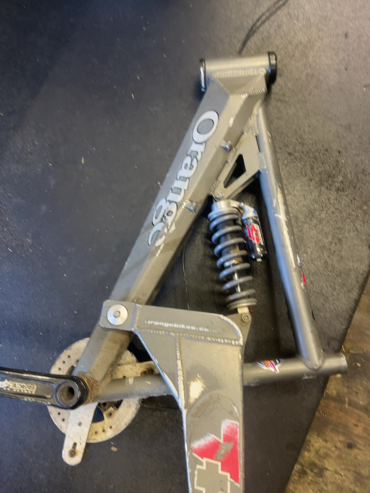 Orange 222 Full Suspension Mountain Bike Frame Grey 5th Element Size M 26" 200mm