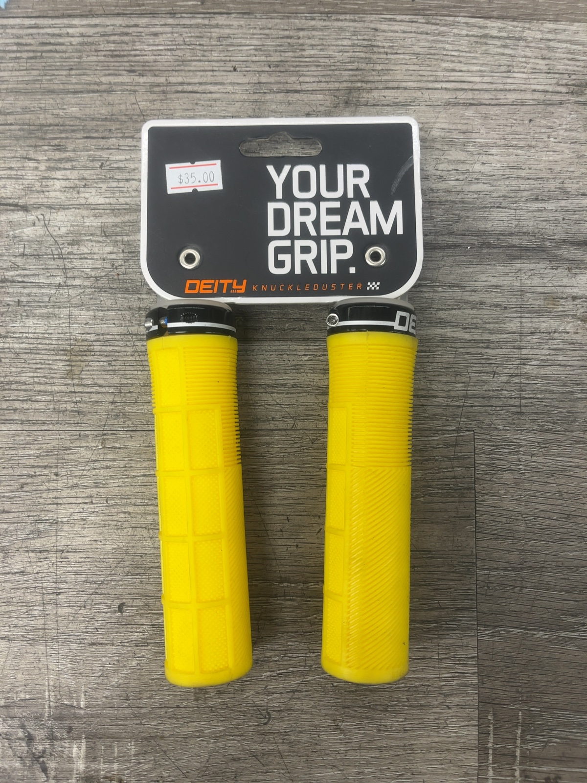 Deity Knuckleduster Lock-On Grips Yellow New