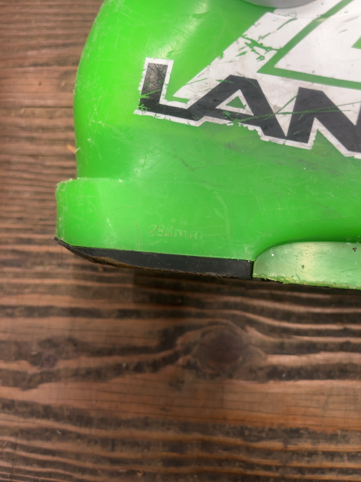 Lange Downhill Ski Boots 25.5 Green / White Good