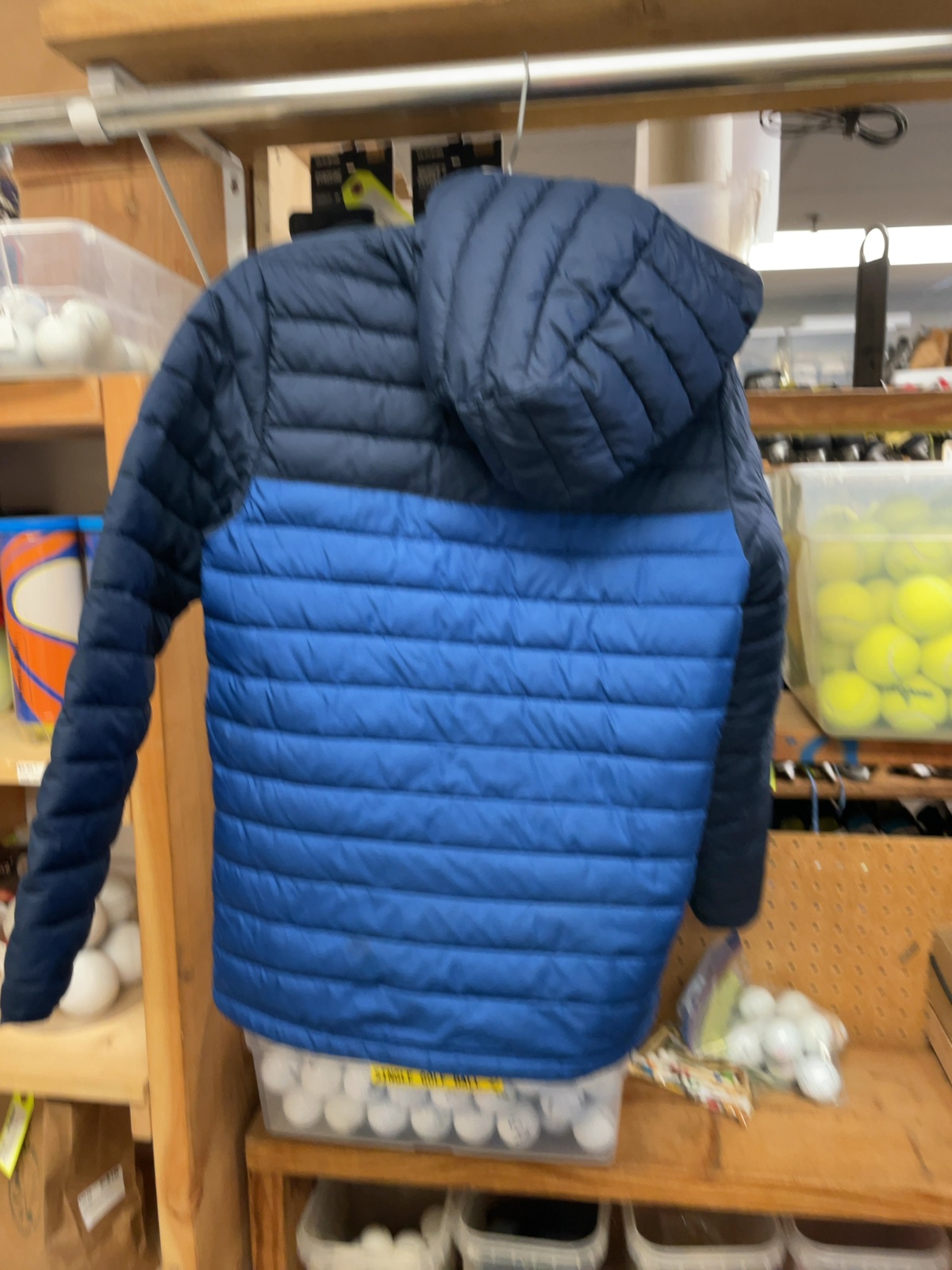Columbia Hooded Puffer Jacket JR Large Navy Blue