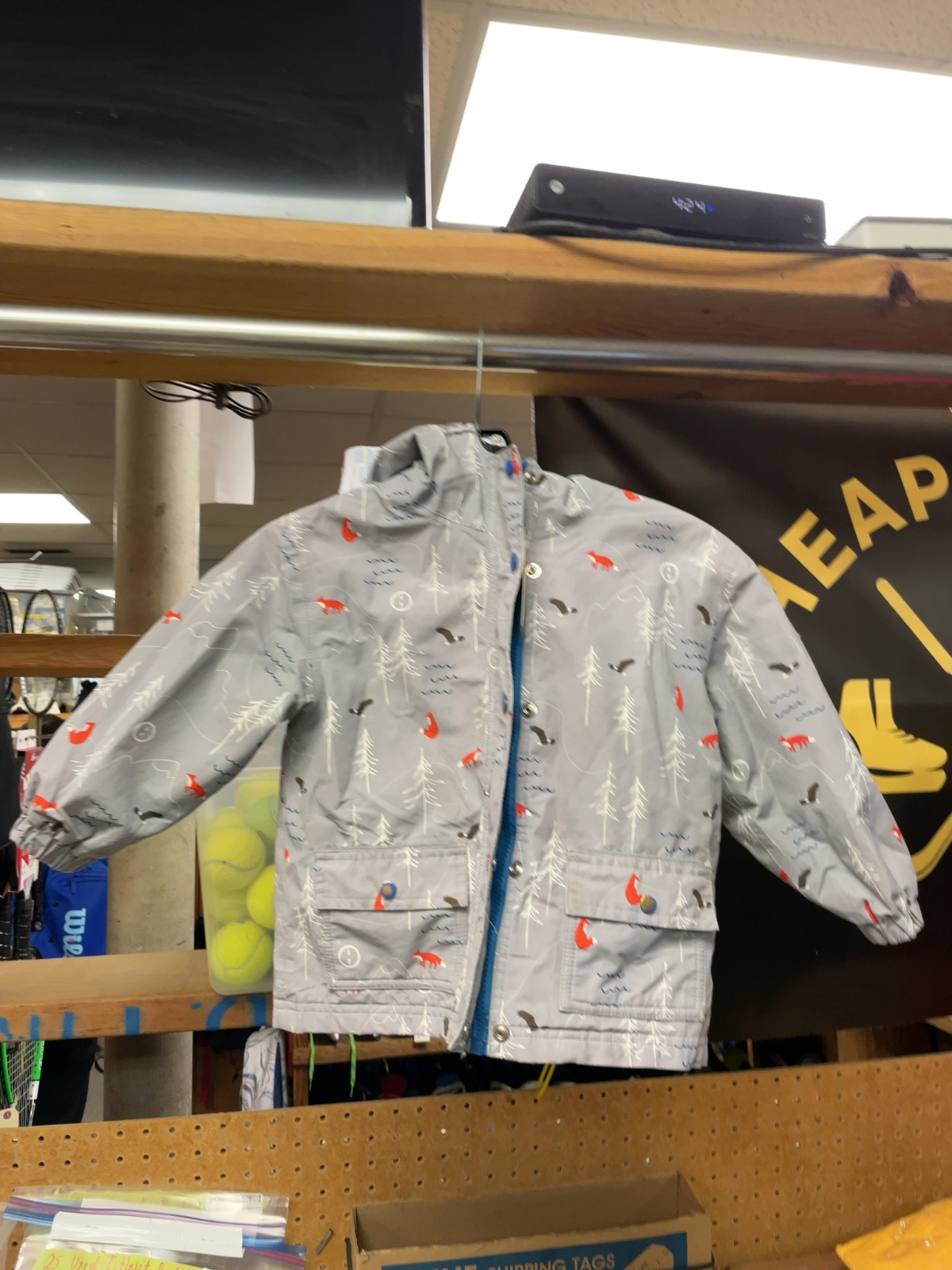 Jan & Jul Size 3T Fox Print Hooded Rain Jacket