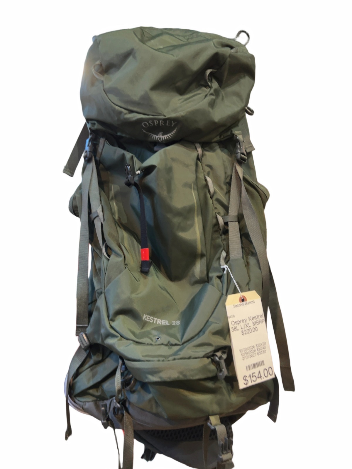 Osprey Kestrel 38 Hiking Backpack Green L/XL Good - image 1