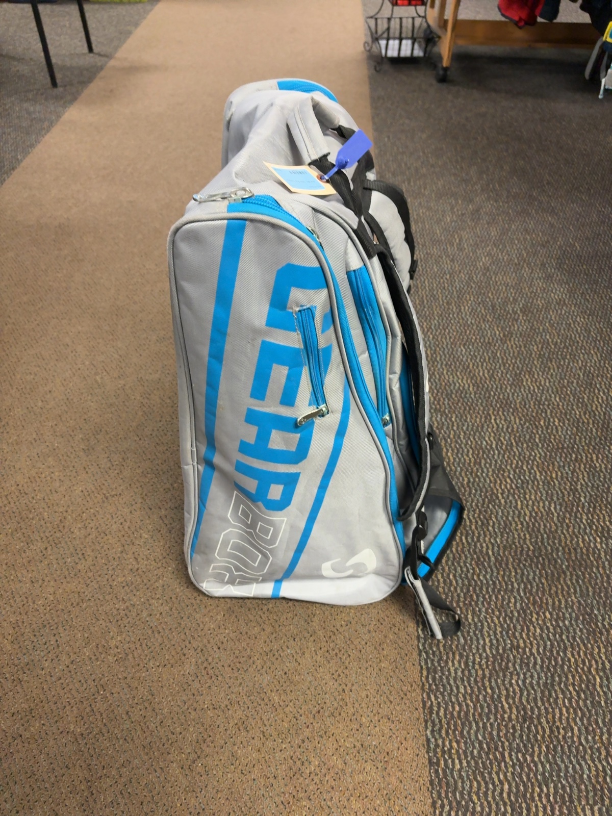 Gearbox Racquetball Tennis Bag Backpack Grey/Teal Good