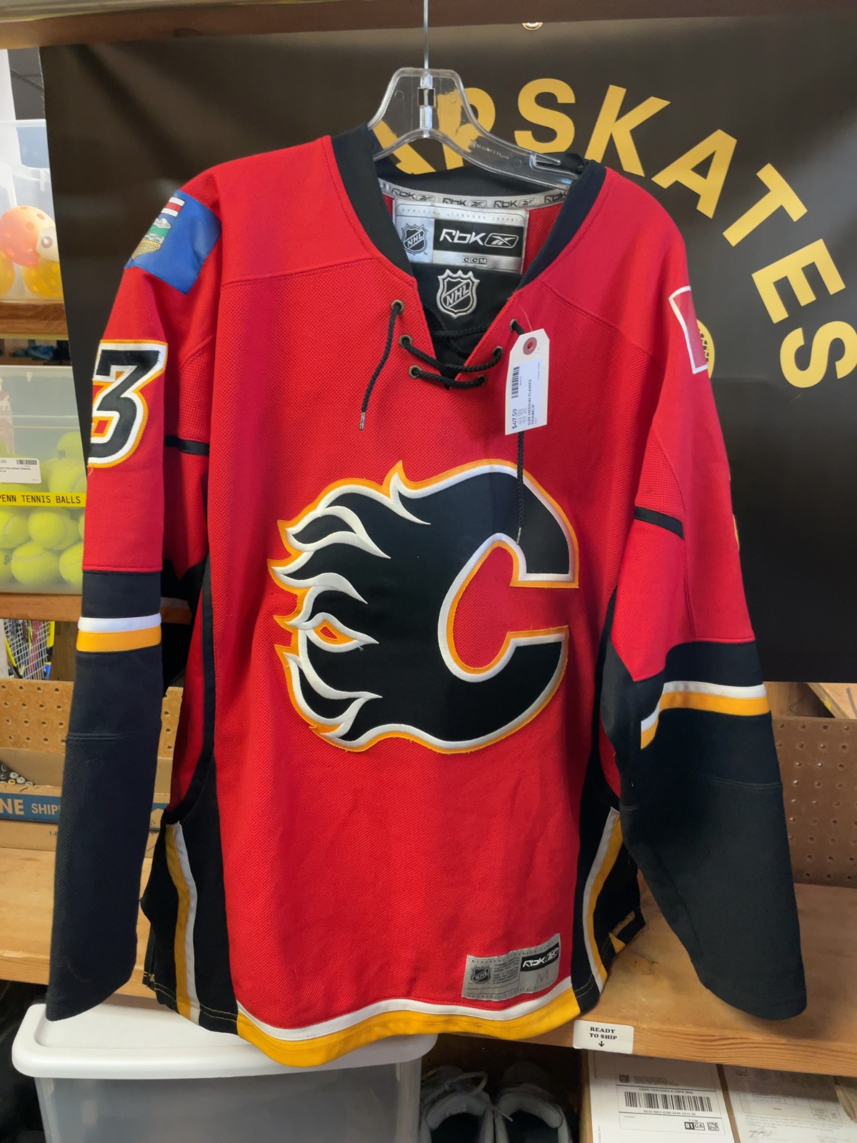 Reebok Rbk Calgary Flames Dion Phaneuf #3 Signed Jersey Size M